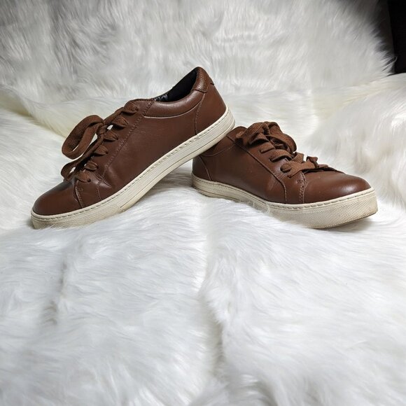 COACH LOGAN LOW TOP SNEAKER COACH FG1618 COLOR DARK SADDLE SIZE 9.5 D MEN'S - Picture 1 of 9